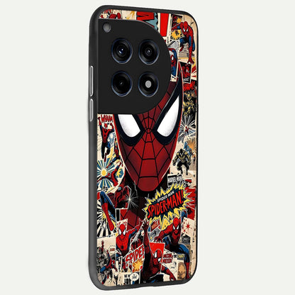  Aesthetic Wonder Spider back cover For OnePlus 12R slim fit glass case with vibrant aesthetic design