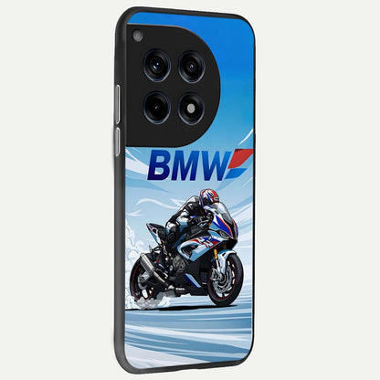  BMW Power Drift back cover For OnePlus 12R slim fit glass case with vibrant aesthetic design