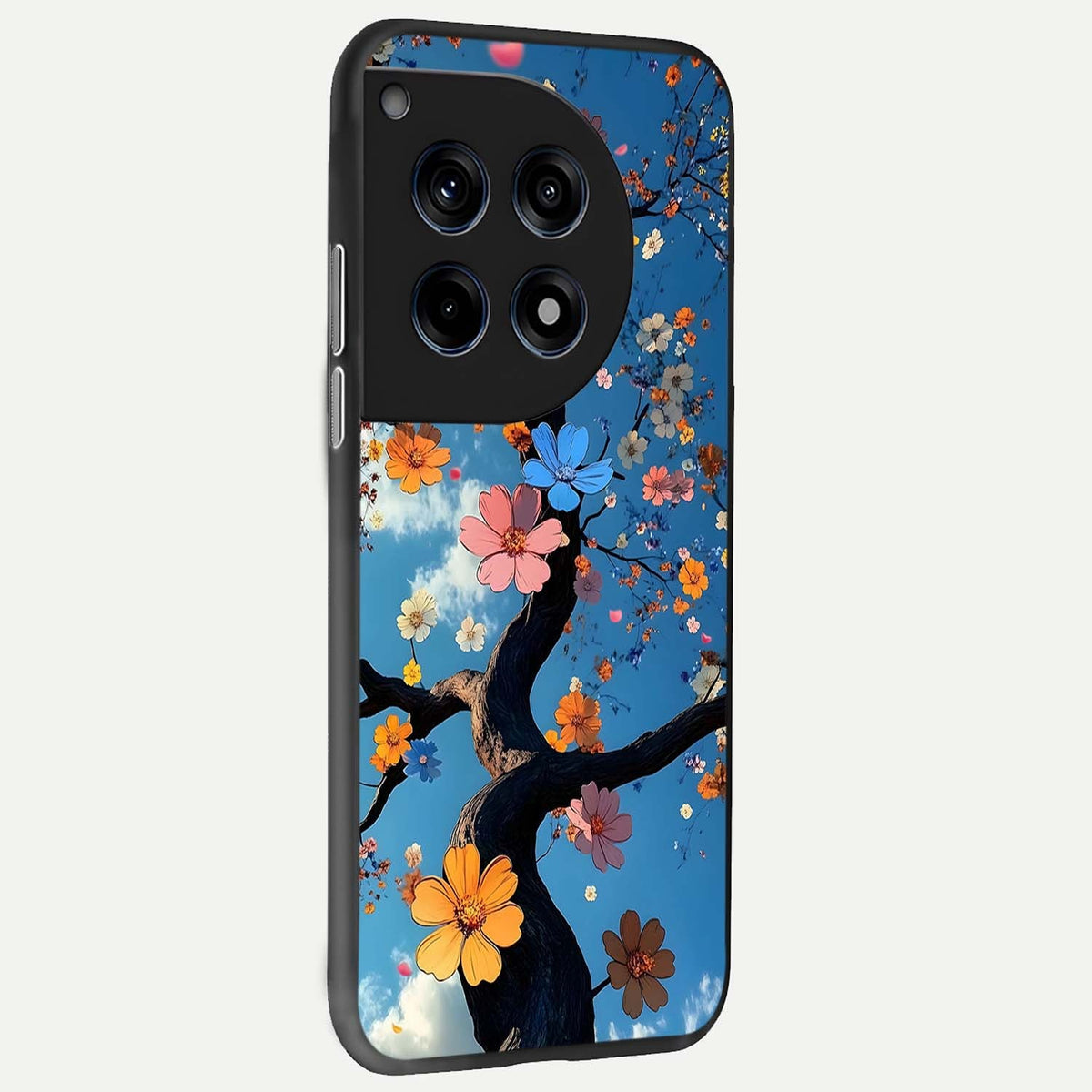 Blossom Dream Sky back cover For OnePlus 12R slim fit glass case with vibrant aesthetic design