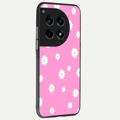  Bubblegum Daisy Pop back cover For OnePlus 12R slim fit glass case with vibrant aesthetic design