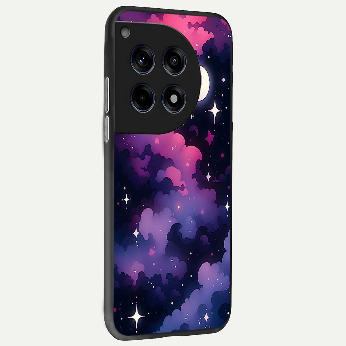  Celestial Moon Magic back cover For OnePlus 12R slim fit glass case with vibrant aesthetic design
