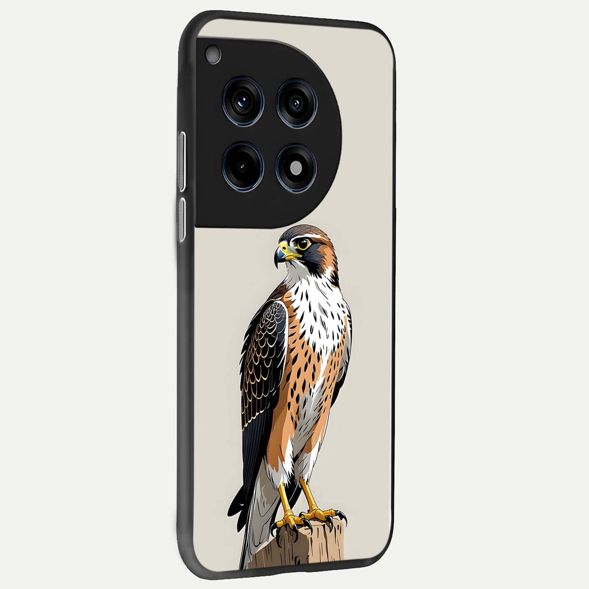  Clever Eagle back cover For OnePlus 12R slim fit glass case with vibrant aesthetic design
