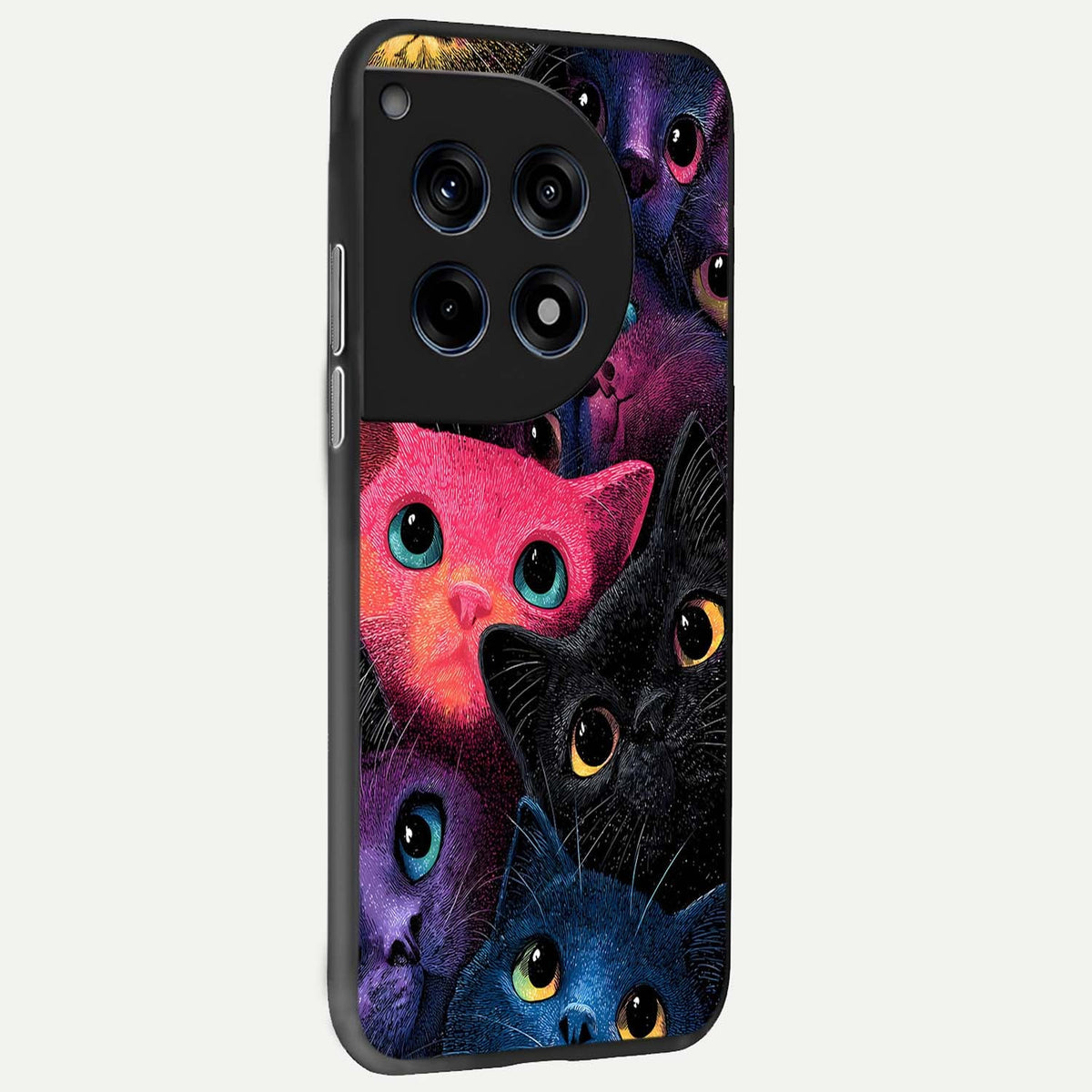  Cosmic Cats Dreams back cover For OnePlus 12R slim fit glass case with vibrant aesthetic design