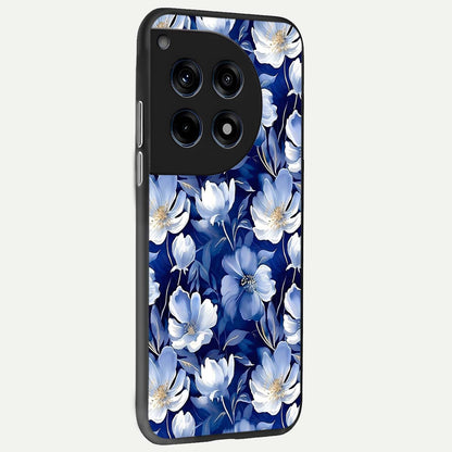  Cute Floral Patterns back cover For OnePlus 12R slim fit glass case with vibrant aesthetic design