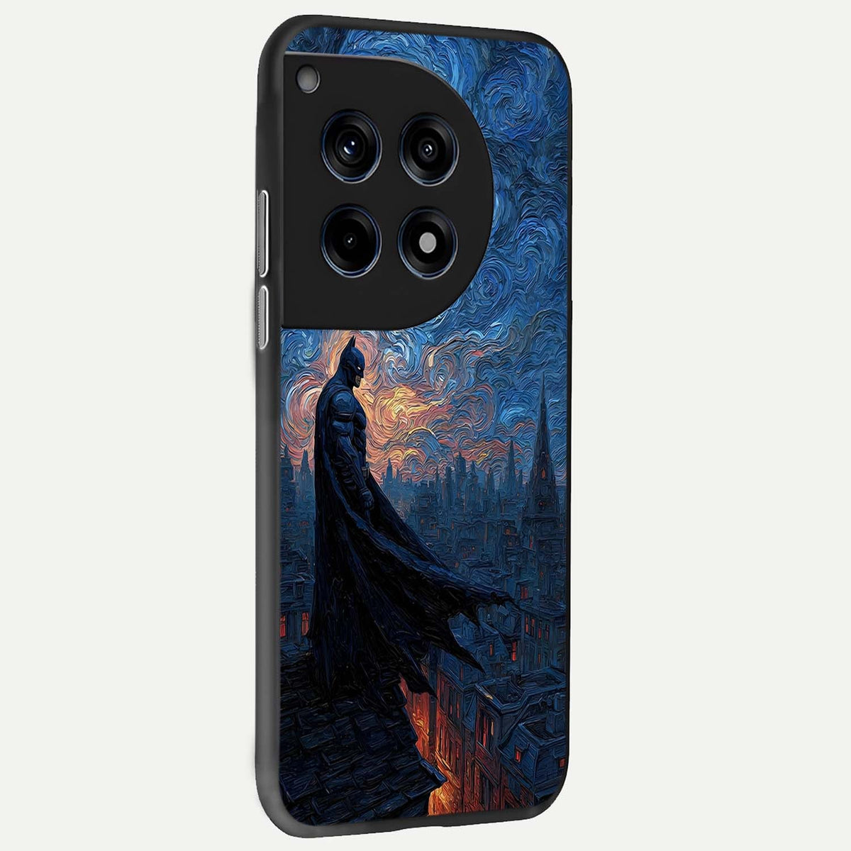  Dark Knight Dusk back cover For OnePlus 12R slim fit glass case with vibrant aesthetic design