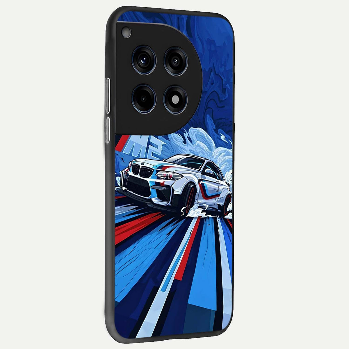  Drift Power Rush back cover For OnePlus 12R slim fit glass case with vibrant aesthetic design