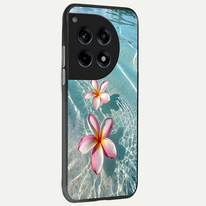  Floating Bloom Bliss back cover For OnePlus 12R slim fit glass case with vibrant aesthetic design