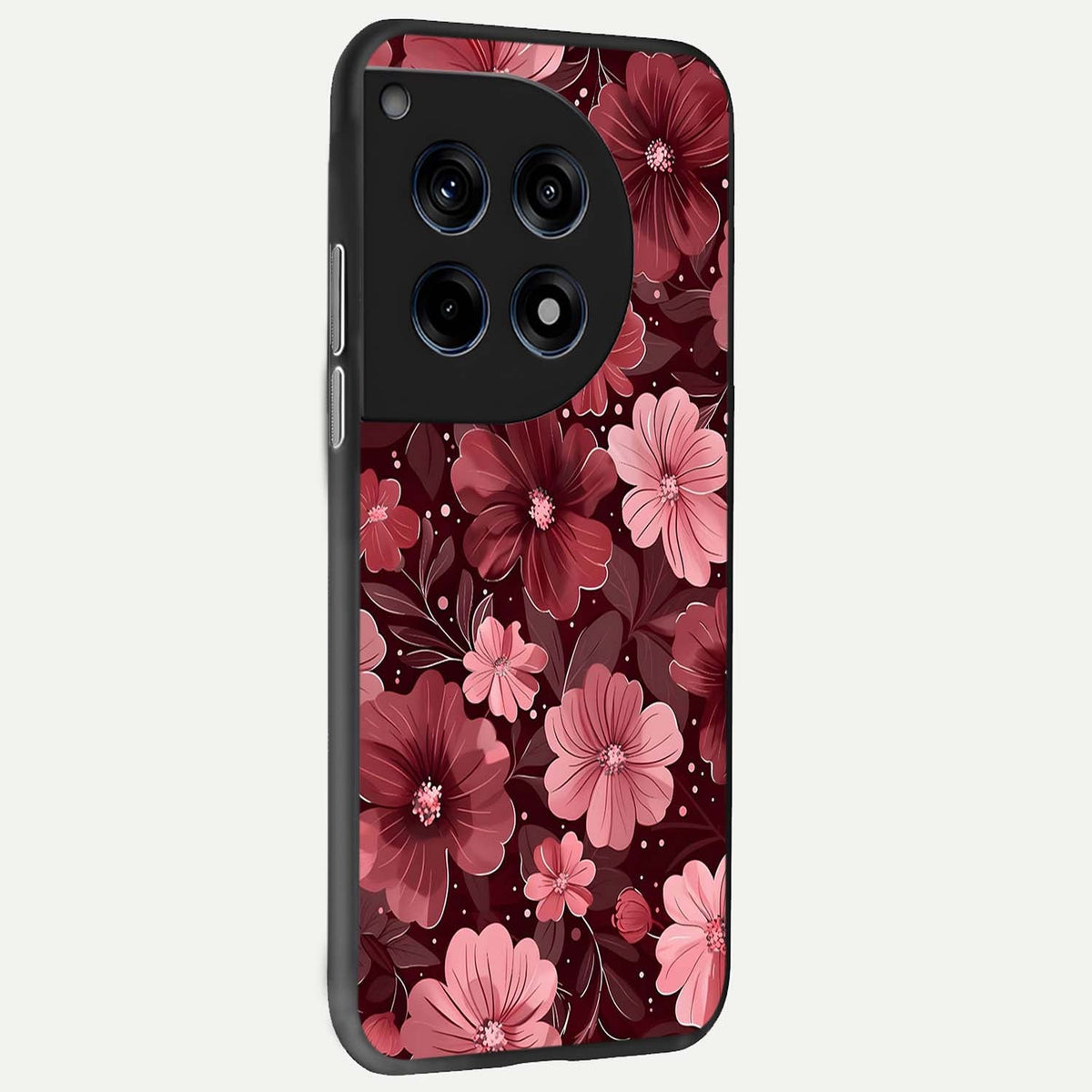  Flower Blush Bloom back cover For OnePlus 12R slim fit glass case with vibrant aesthetic design