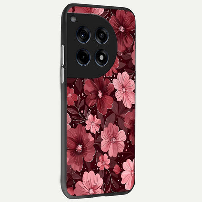  Flower Blush Bloom back cover For OnePlus 12R slim fit glass case with vibrant aesthetic design