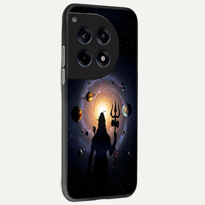  Galactic Shiva Vision back cover For OnePlus 12R slim fit glass case with vibrant aesthetic design