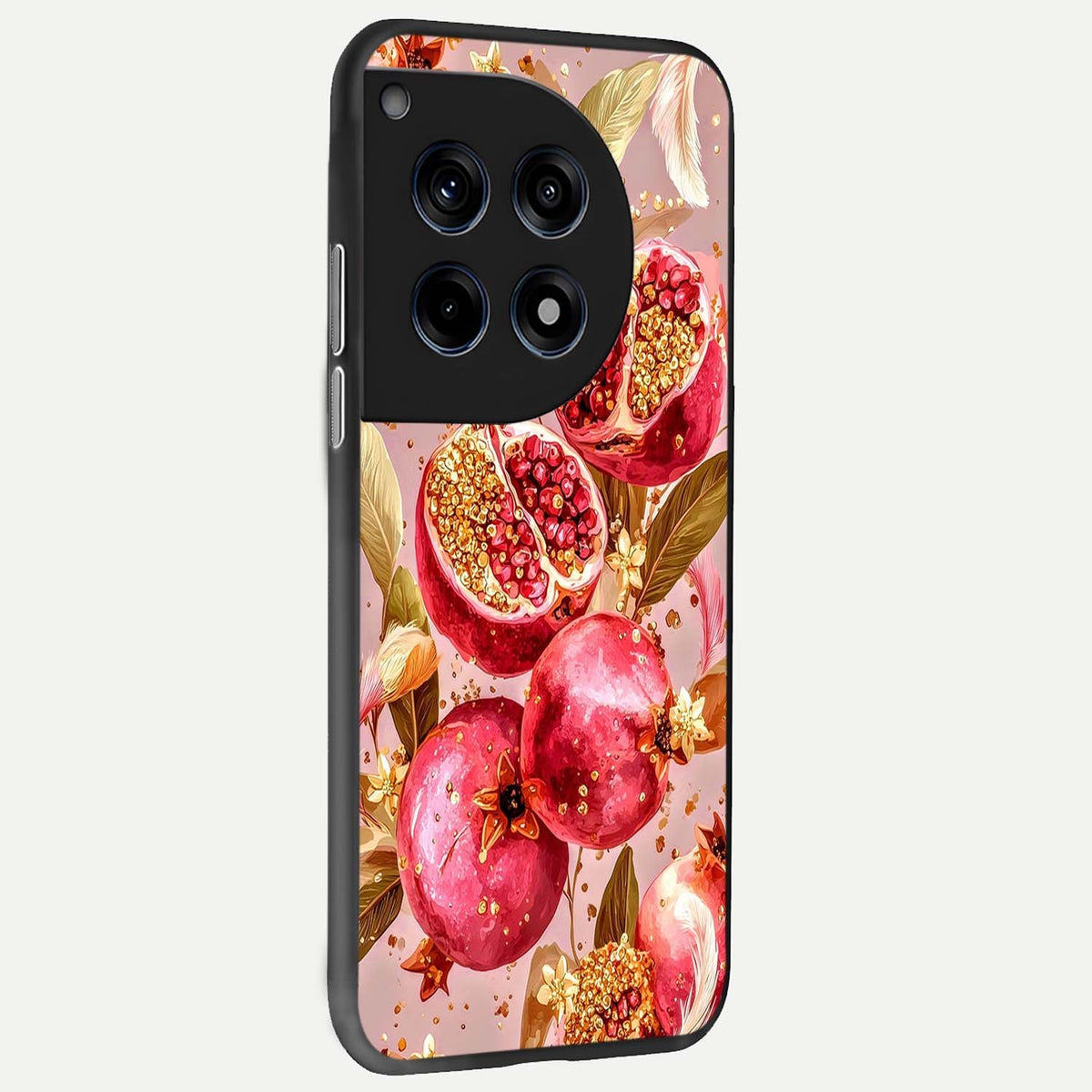  Golden Bloom Glow back cover For OnePlus 12R slim fit glass case with vibrant aesthetic design