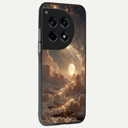  Golden Sky Dream back cover For OnePlus 12R slim fit glass case with vibrant aesthetic design