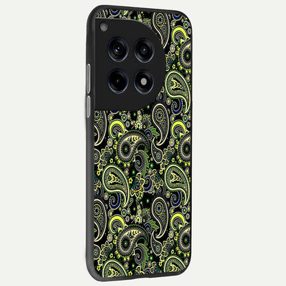  Green Lemon back cover For OnePlus 12R slim fit glass case with vibrant aesthetic design