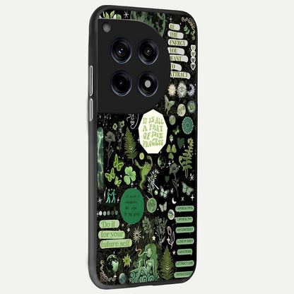  Green Mandala Pattern back cover For OnePlus 12R slim fit glass case with vibrant aesthetic design
