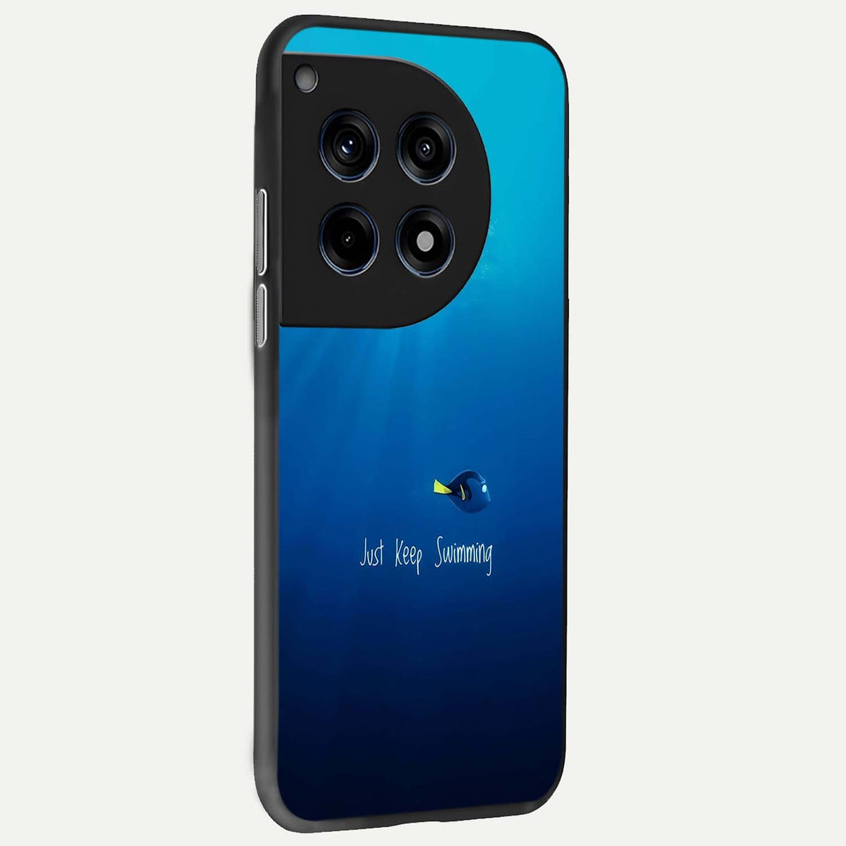  Just Keep Swimming back cover For OnePlus 12R slim fit glass case with vibrant aesthetic design