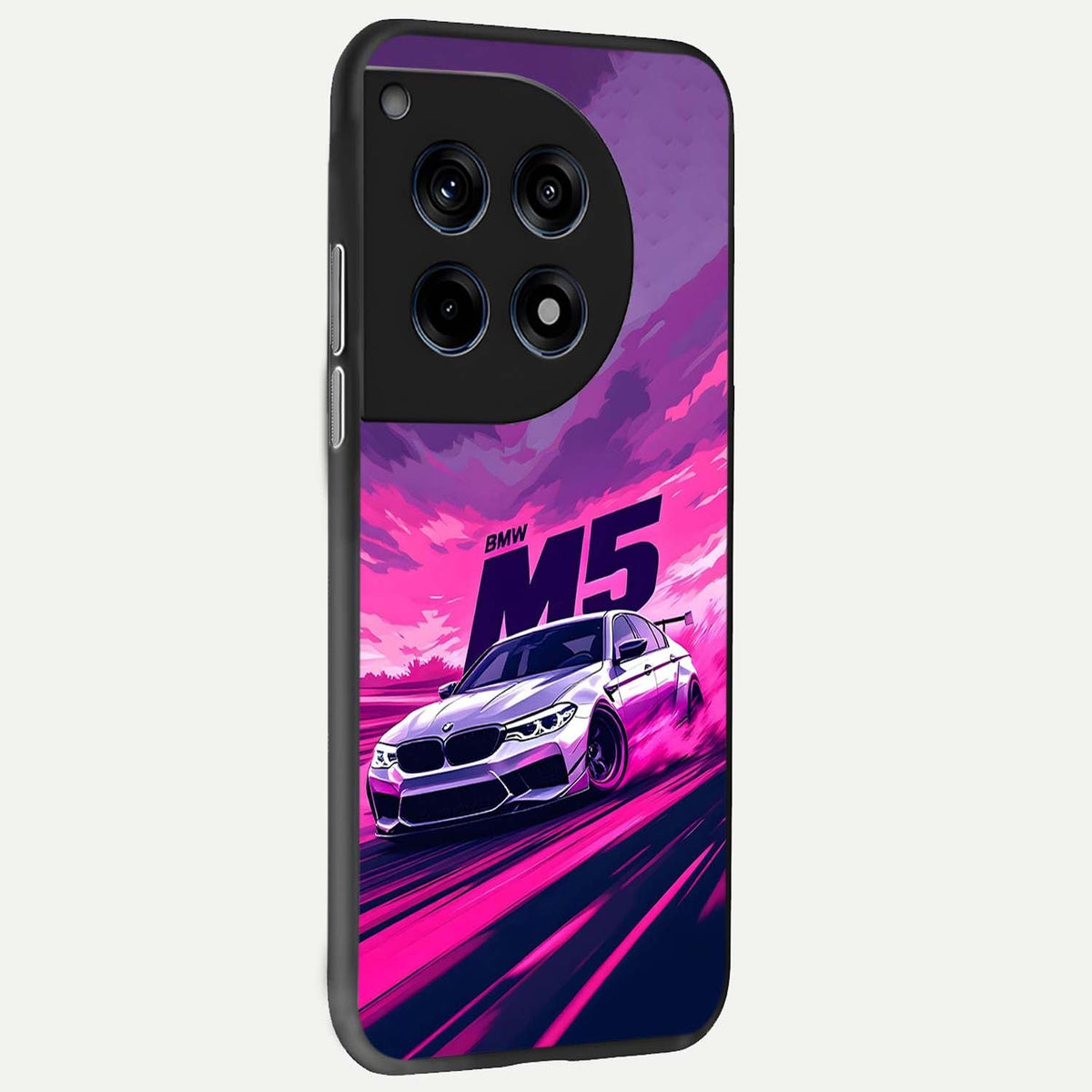  MS Neon Car back cover For OnePlus 12R slim fit glass case with vibrant aesthetic design