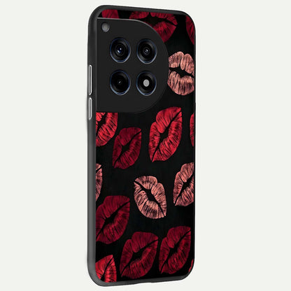  Midnight Kiss Love back cover For OnePlus 12R slim fit glass case with vibrant aesthetic design
