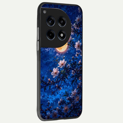  Moonlit Blossoms Night back cover For OnePlus 12R slim fit glass case with vibrant aesthetic design