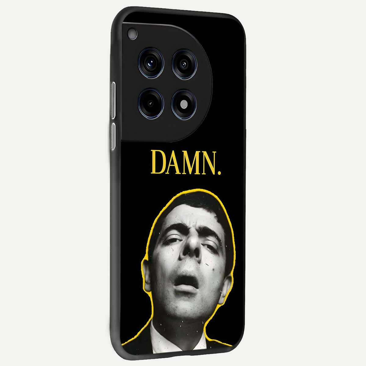  Mr Bean Damn back cover For OnePlus 12R slim fit glass case with vibrant aesthetic design