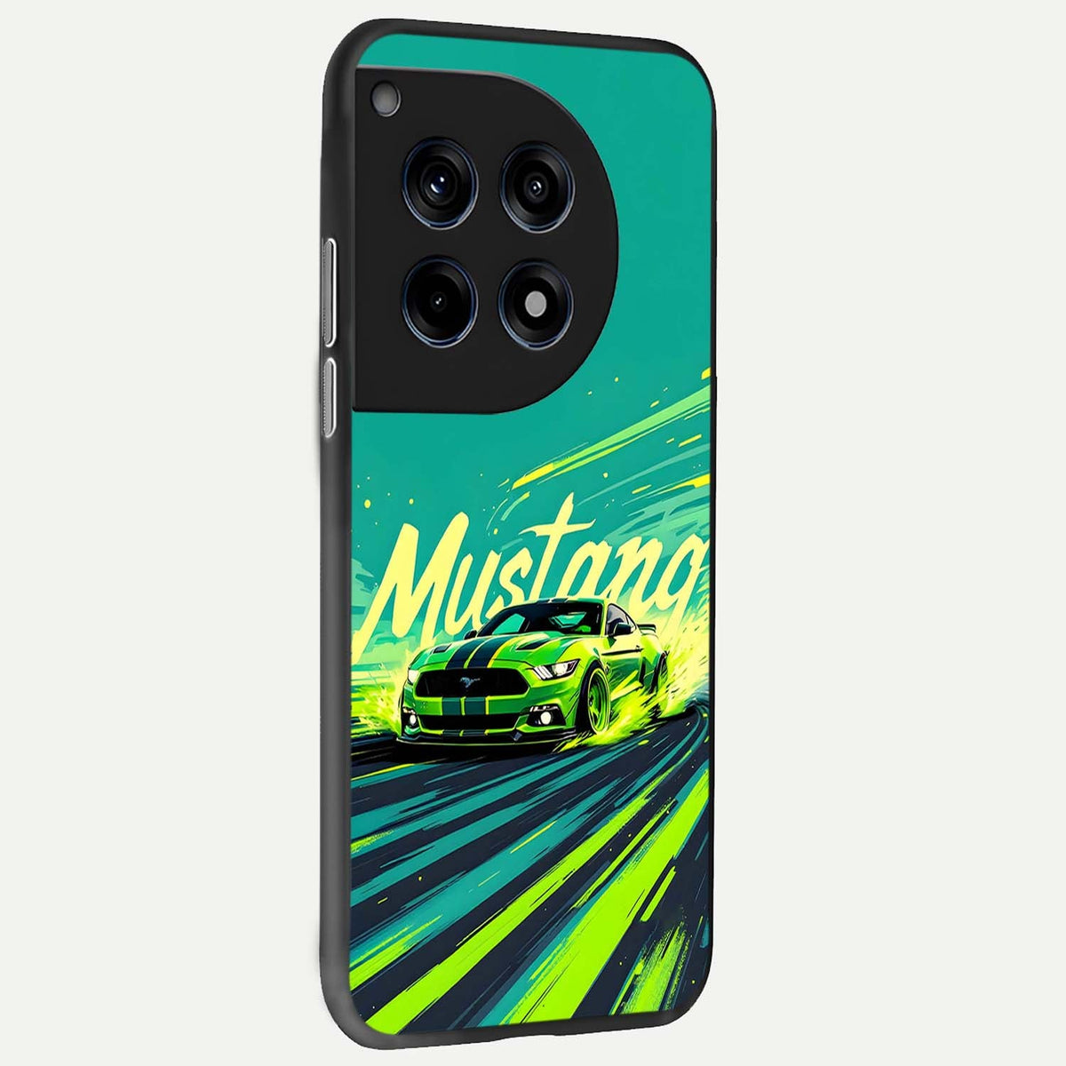  Mustang Bang back cover For OnePlus 12R slim fit glass case with vibrant aesthetic design