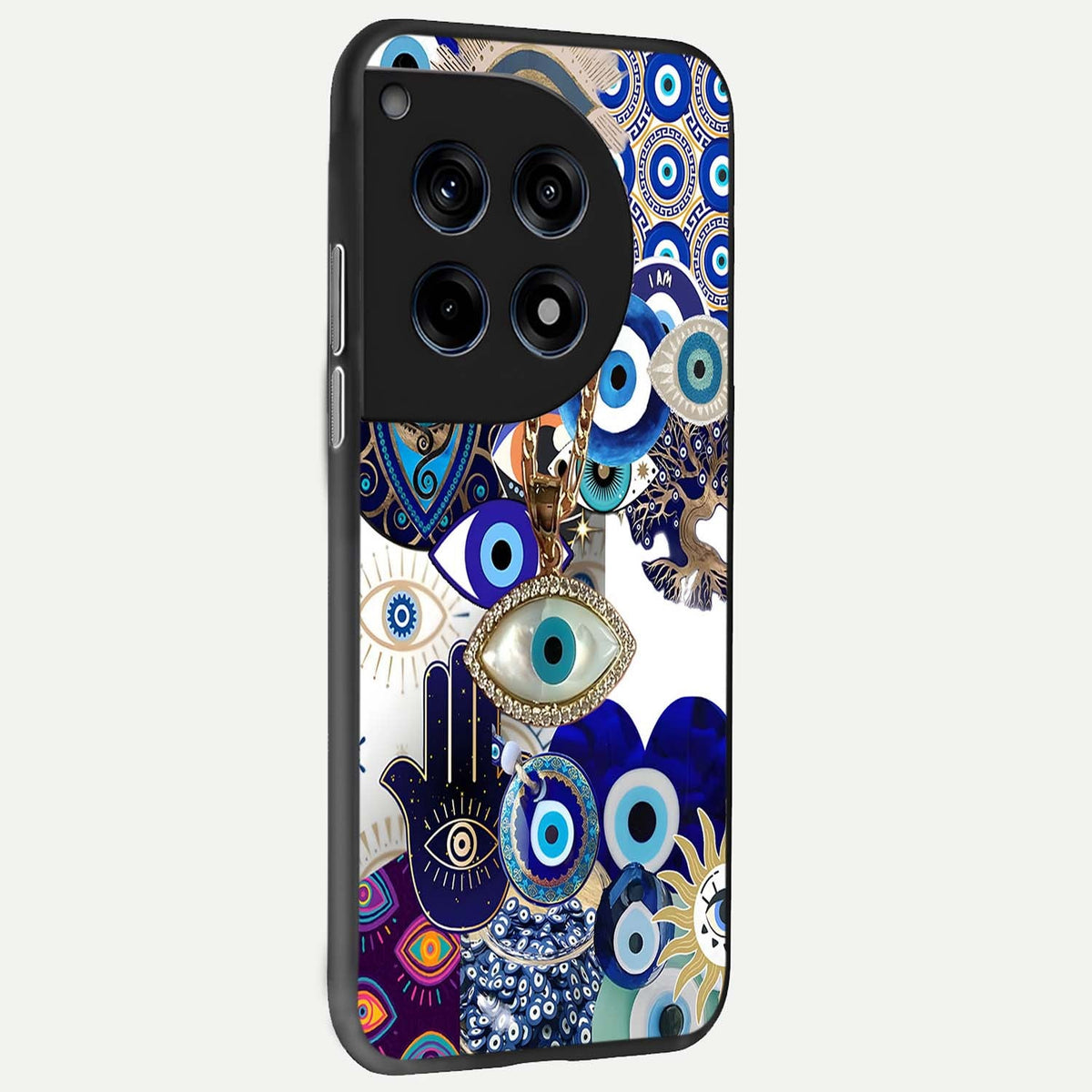  Mystic Charm Eye back cover For OnePlus 12R slim fit glass case with vibrant aesthetic design