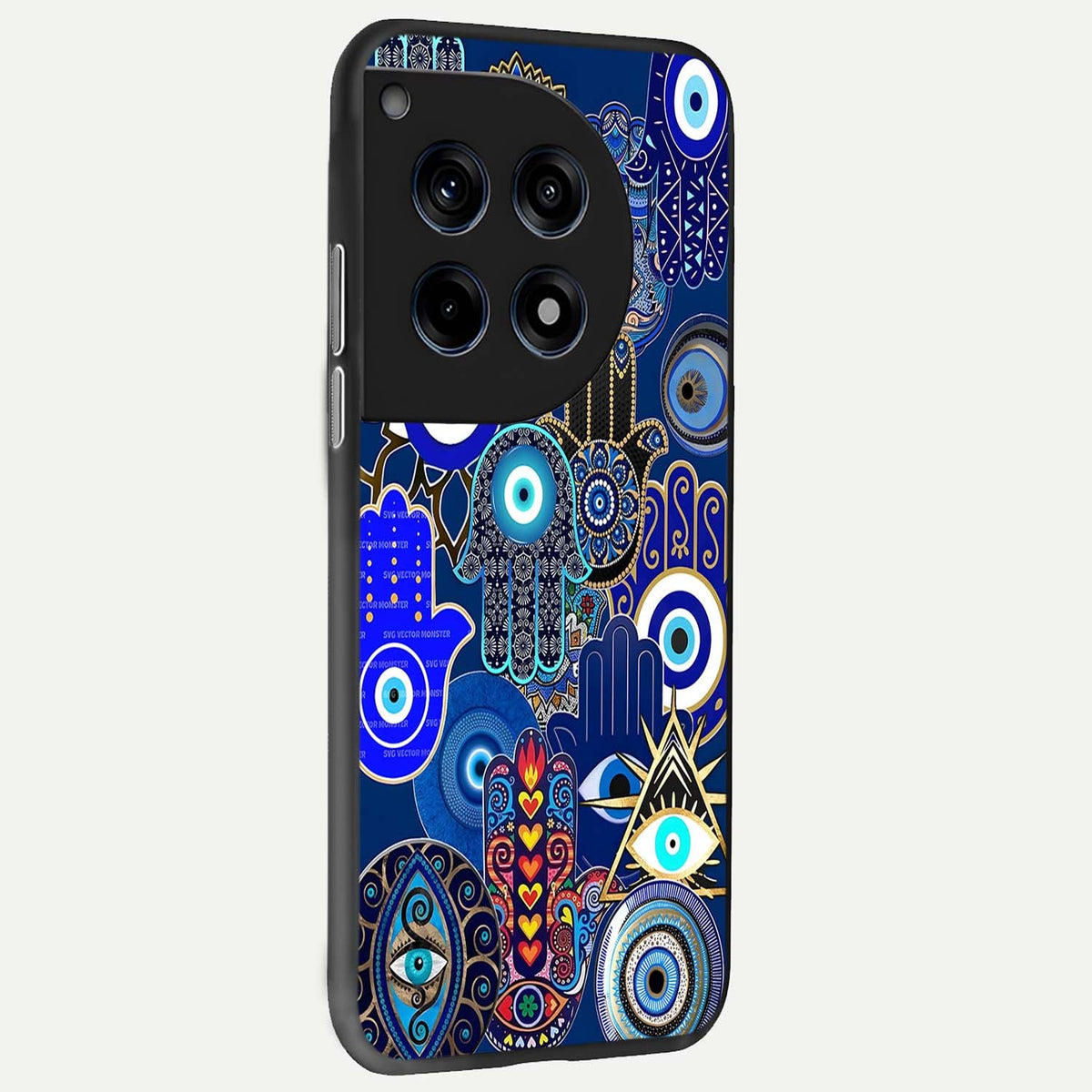  Mystic Palm Guard back cover For OnePlus 12R slim fit glass case with vibrant aesthetic design