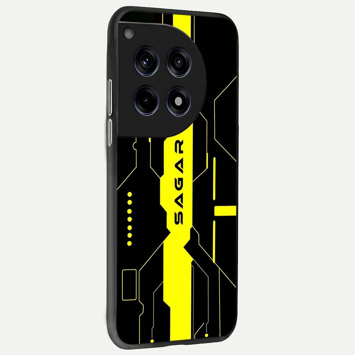  Neon CYBERPUNK Custom Name back cover For OnePlus 12R slim fit glass case with vibrant aesthetic design
