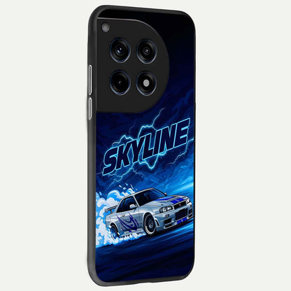  Neon Drift Beast back cover For OnePlus 12R slim fit glass case with vibrant aesthetic design