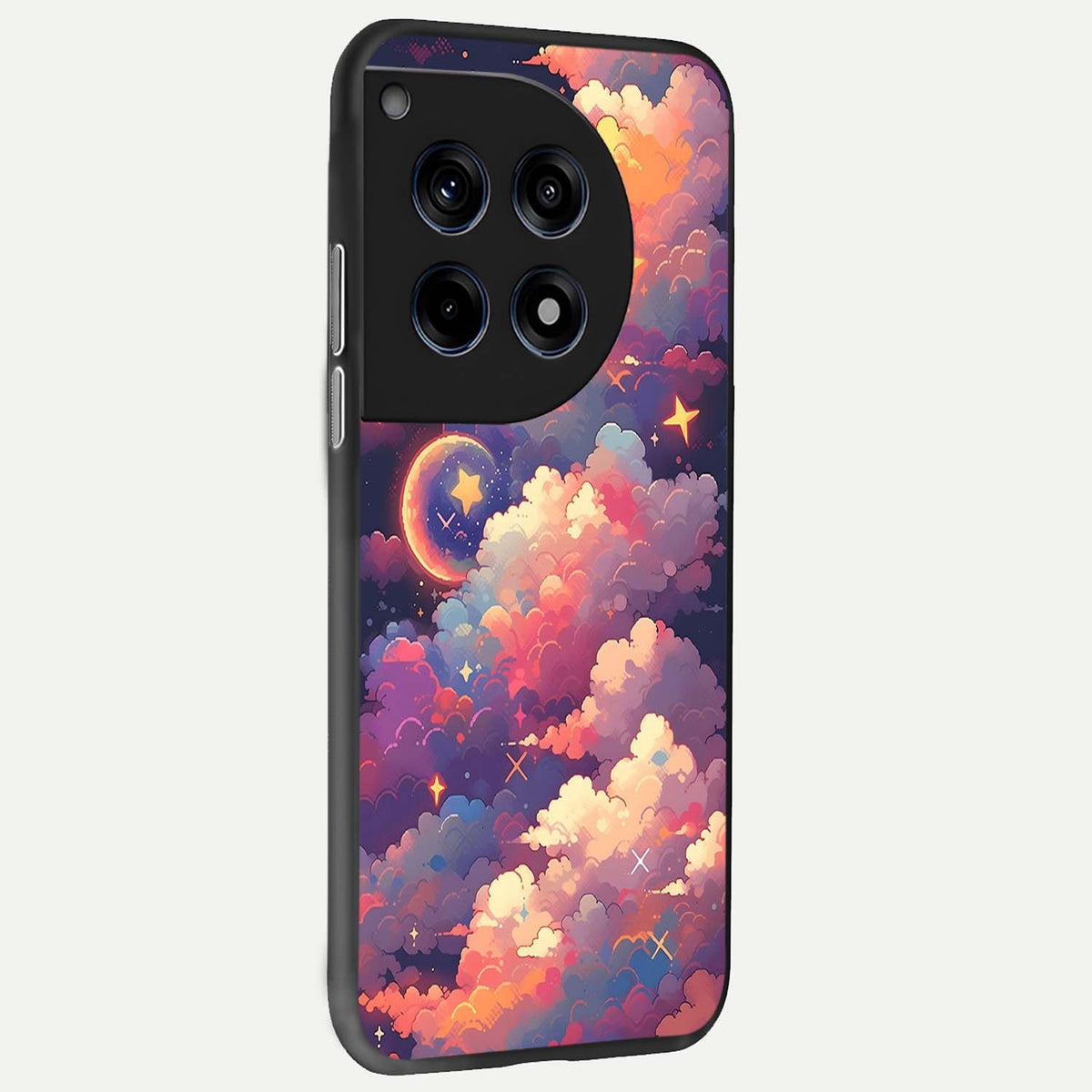  Starlit Dream Clouds back cover For OnePlus 12R slim fit glass case with vibrant aesthetic design