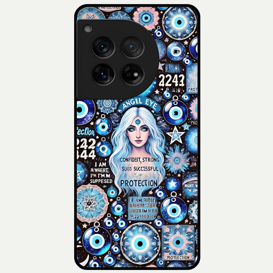  Angel Aura Shield Glass Case For OnePlus 12 back cover – full design glossy printed glass finish