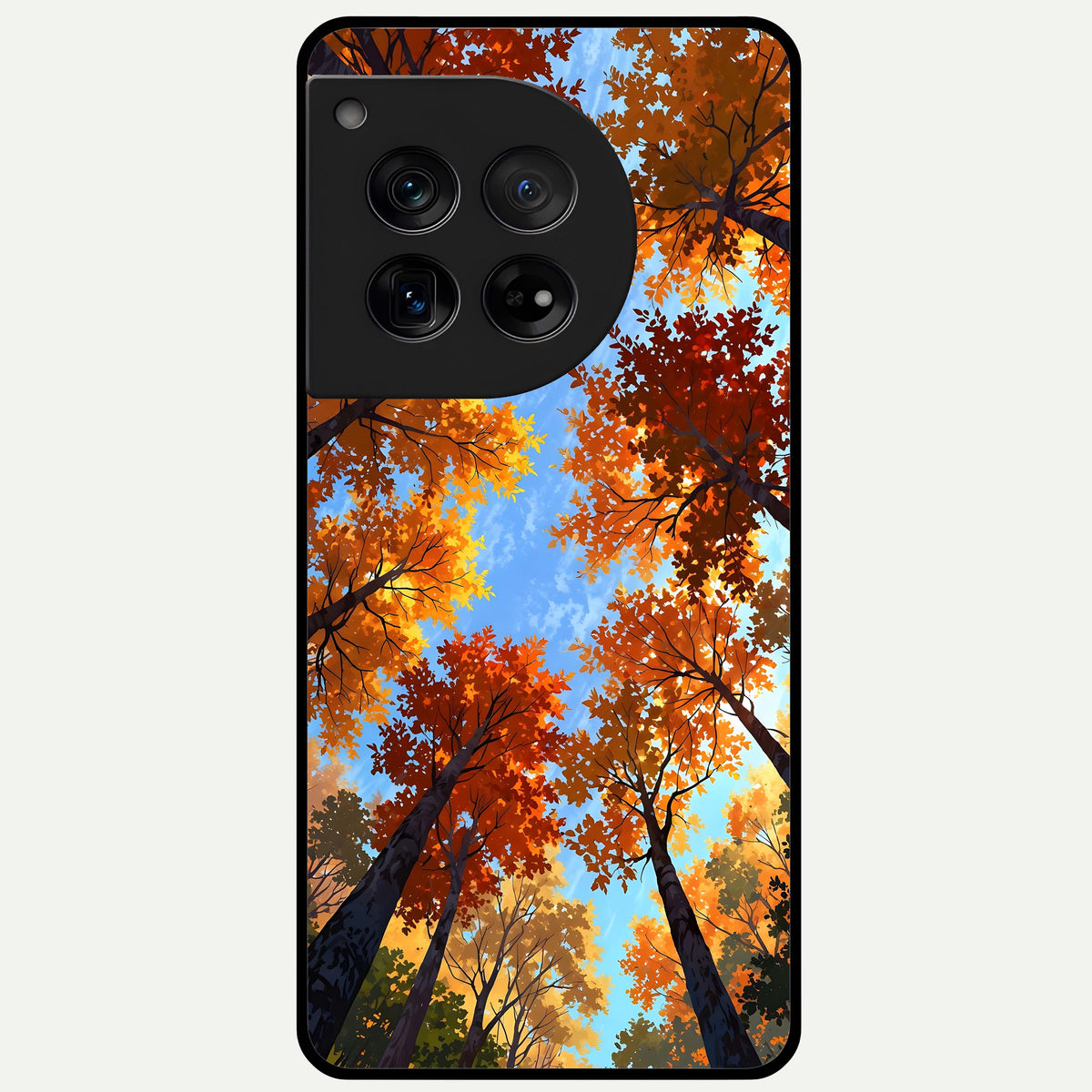  Autumn Sky Rise Glass Case For OnePlus 12 back cover – full design glossy printed glass finish
