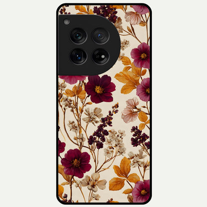 Autumn Wine Bloom Glass Case For OnePlus 12 back cover – full design glossy printed glass finish