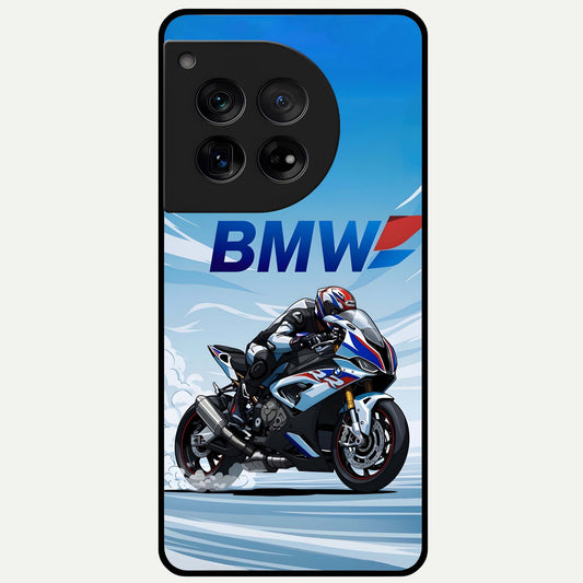  BMW Power Drift Glass Case For OnePlus 12 back cover – full design glossy printed glass finish