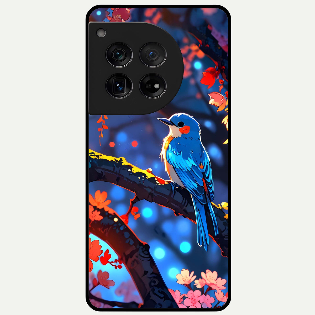  Blooming Water Drift Glass Case For OnePlus 12 back cover – full design glossy printed glass finish