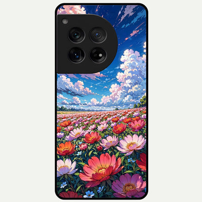  Blossom Sky Field Glass Case For OnePlus 12 back cover – full design glossy printed glass finish