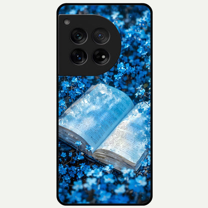 Blue Bloom Tales Glass Case For OnePlus 12 back cover – full design glossy printed glass finish