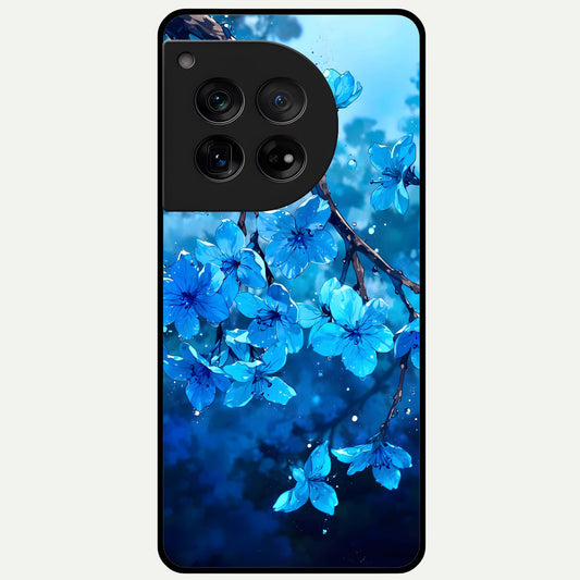  Blue Blossoms Branch Glass Case For OnePlus 12 back cover – full design glossy printed glass finish