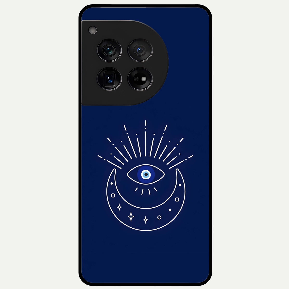  Blue Evil Eye Glass Case For OnePlus 12 back cover – full design glossy printed glass finish