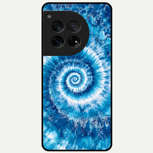  Blue Galaxy Wave Glass Case For OnePlus 12 back cover – full design glossy printed glass finish
