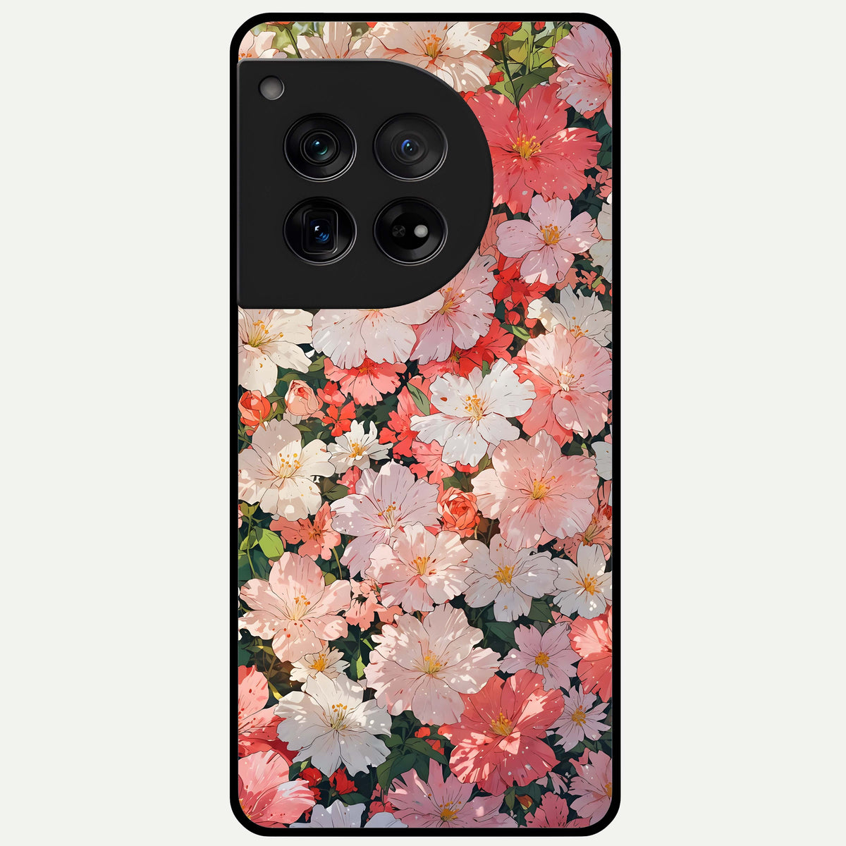  Blush Bloom Field Glass Case For OnePlus 12 back cover – full design glossy printed glass finish