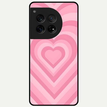  Blush Heart Waves Glass Case For OnePlus 12 back cover – full design glossy printed glass finish