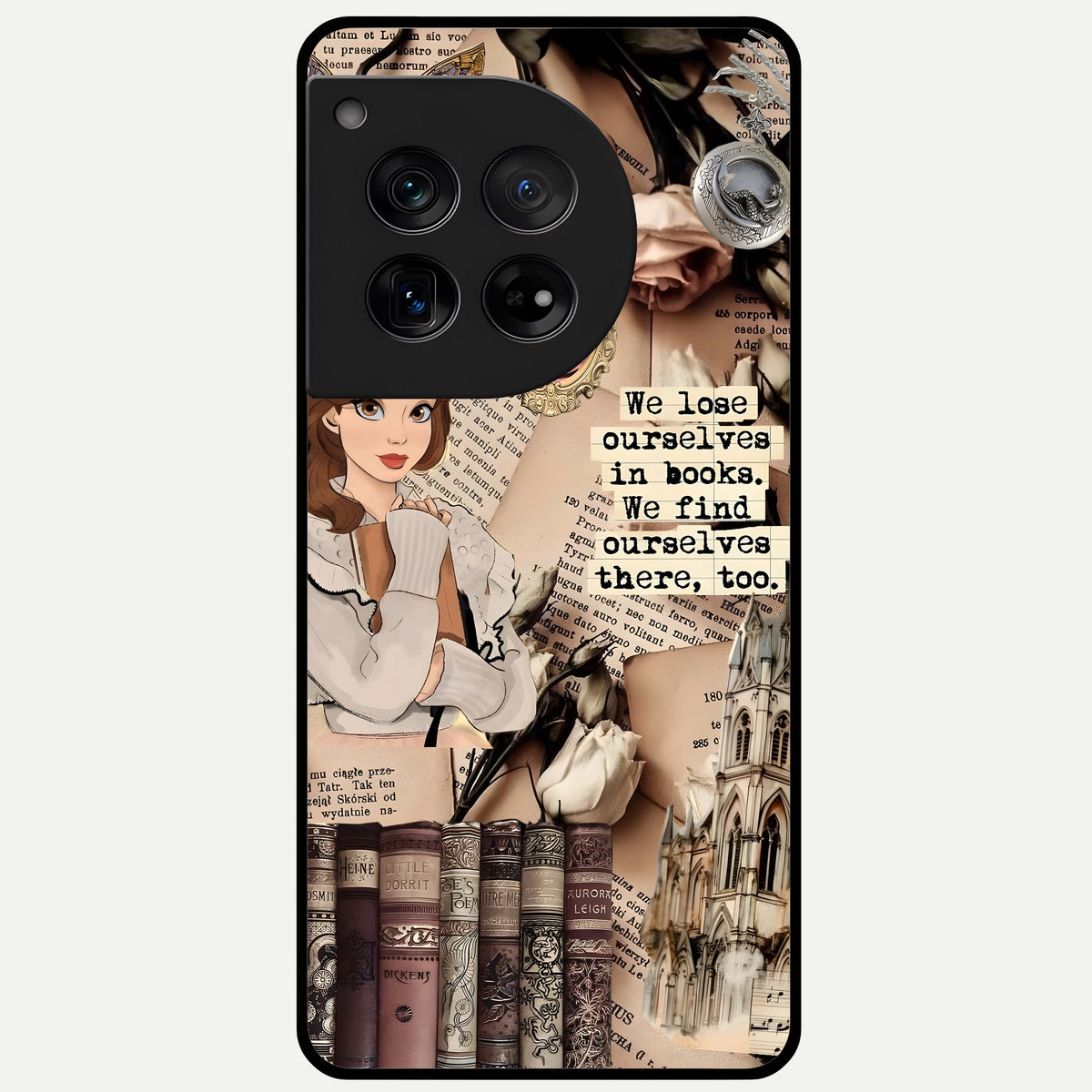  Bookish Dream World Glass Case For OnePlus 12 back cover – full design glossy printed glass finish