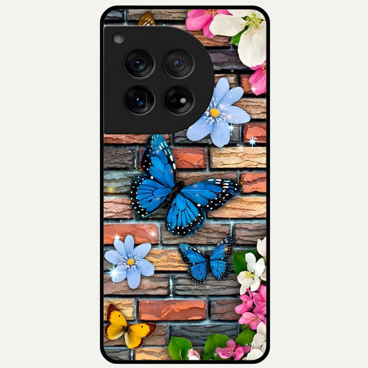 Brick Bloom Flight Glass Case For OnePlus 12 back cover – full design glossy printed glass finish
