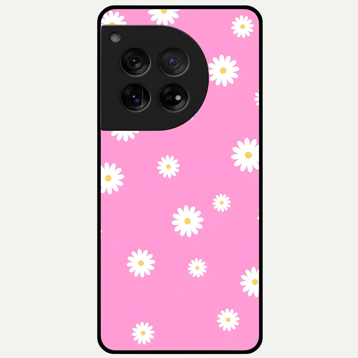  Bubblegum Daisy Pop Glass Case For OnePlus 12 back cover – full design glossy printed glass finish