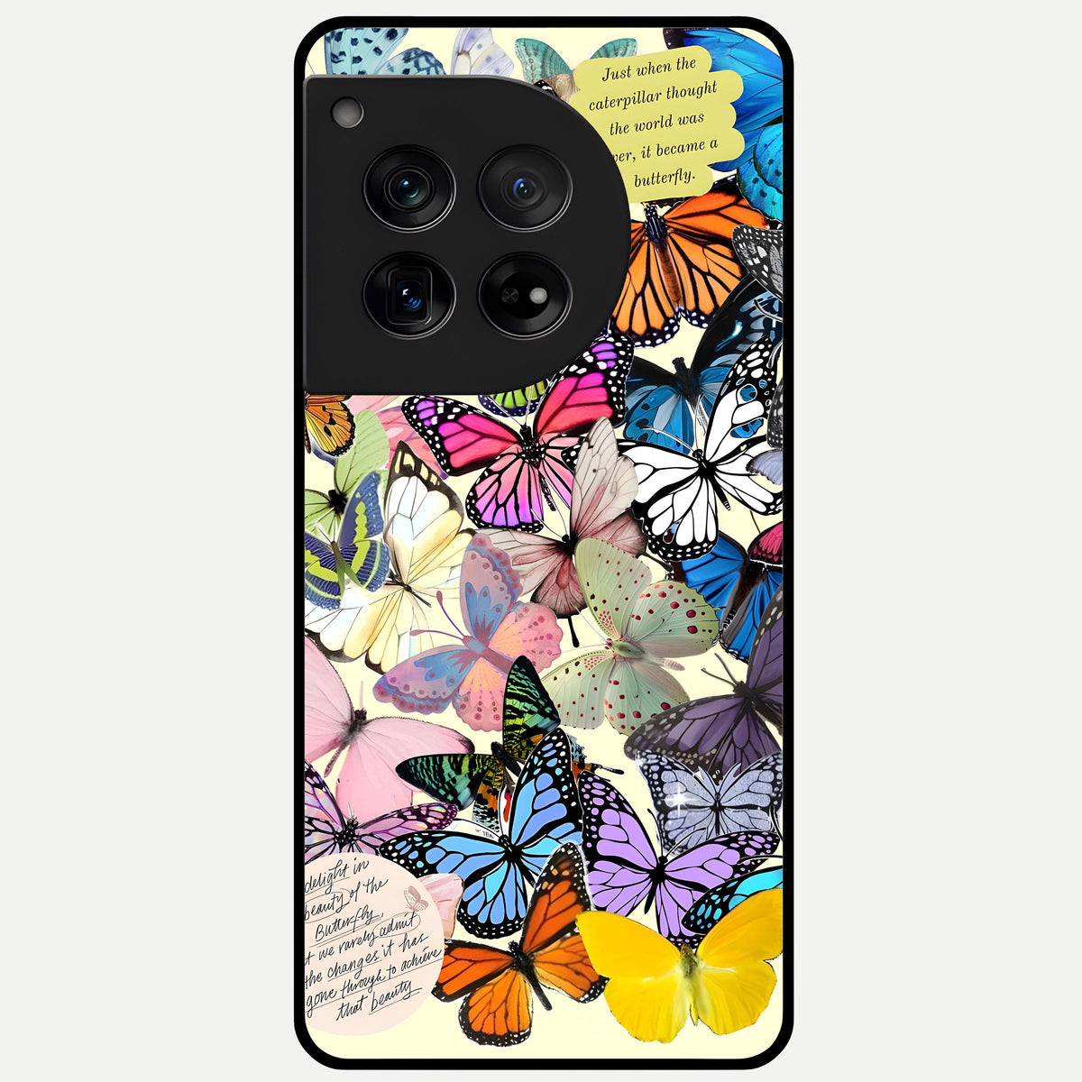  Butterflies Petal Dream Glass Case For OnePlus 12 back cover – full design glossy printed glass finish