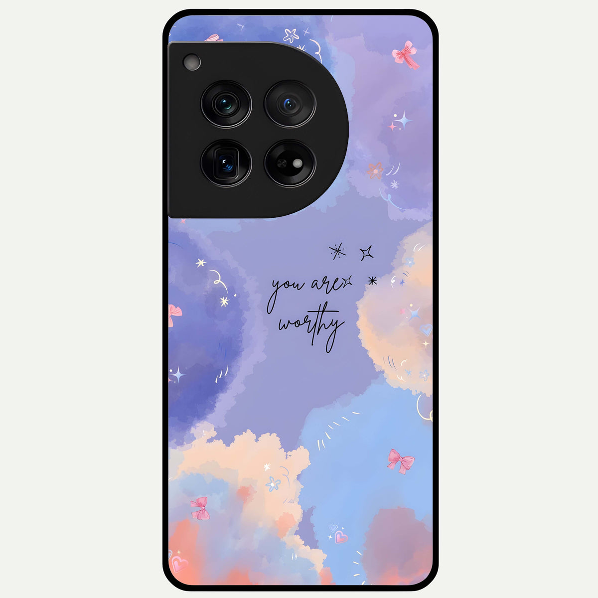 Celestial Cloud Magic Glass Case For OnePlus 12 back cover – full design glossy printed glass finish