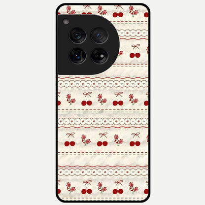  Cherry Bloom Charm Glass Case For OnePlus 12 back cover – full design glossy printed glass finish