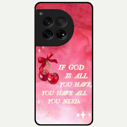  Cherry Quote Glass Case For OnePlus 12 back cover – full design glossy printed glass finish