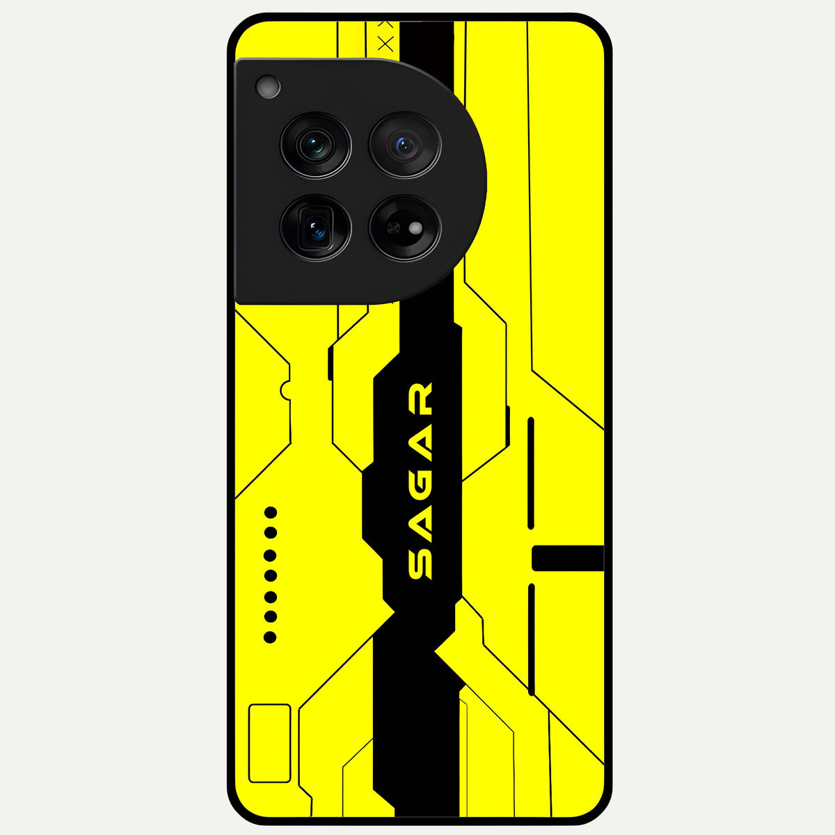  Circuit CYBERPUNK Custom Name Glass Case For OnePlus 12 back cover – full design glossy printed glass finish