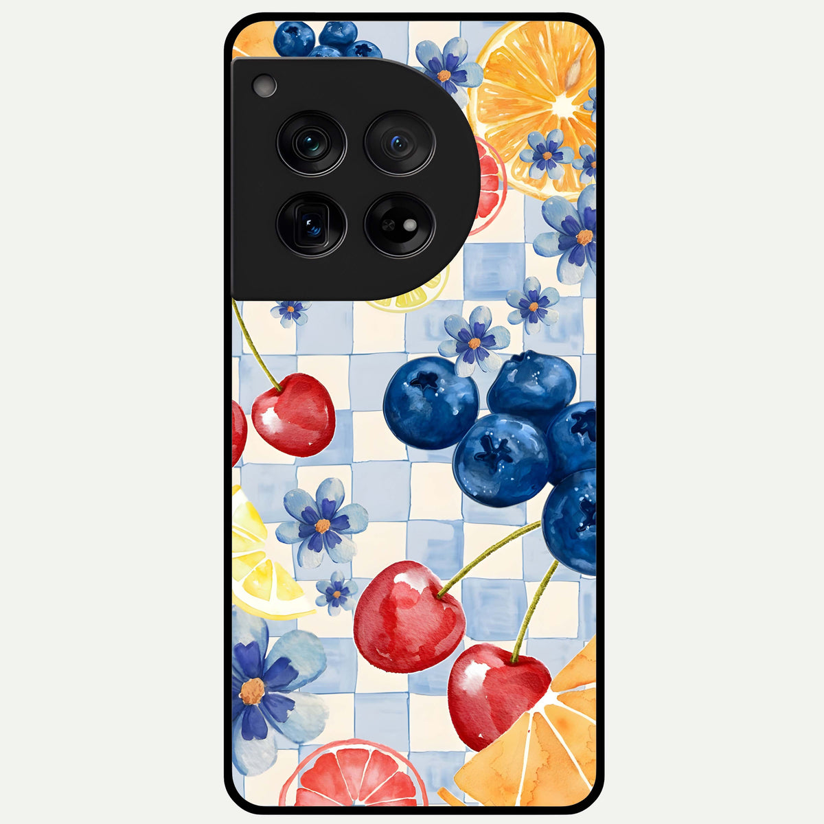  Citrus Bloom Joy Glass Case For OnePlus 12 back cover – full design glossy printed glass finish